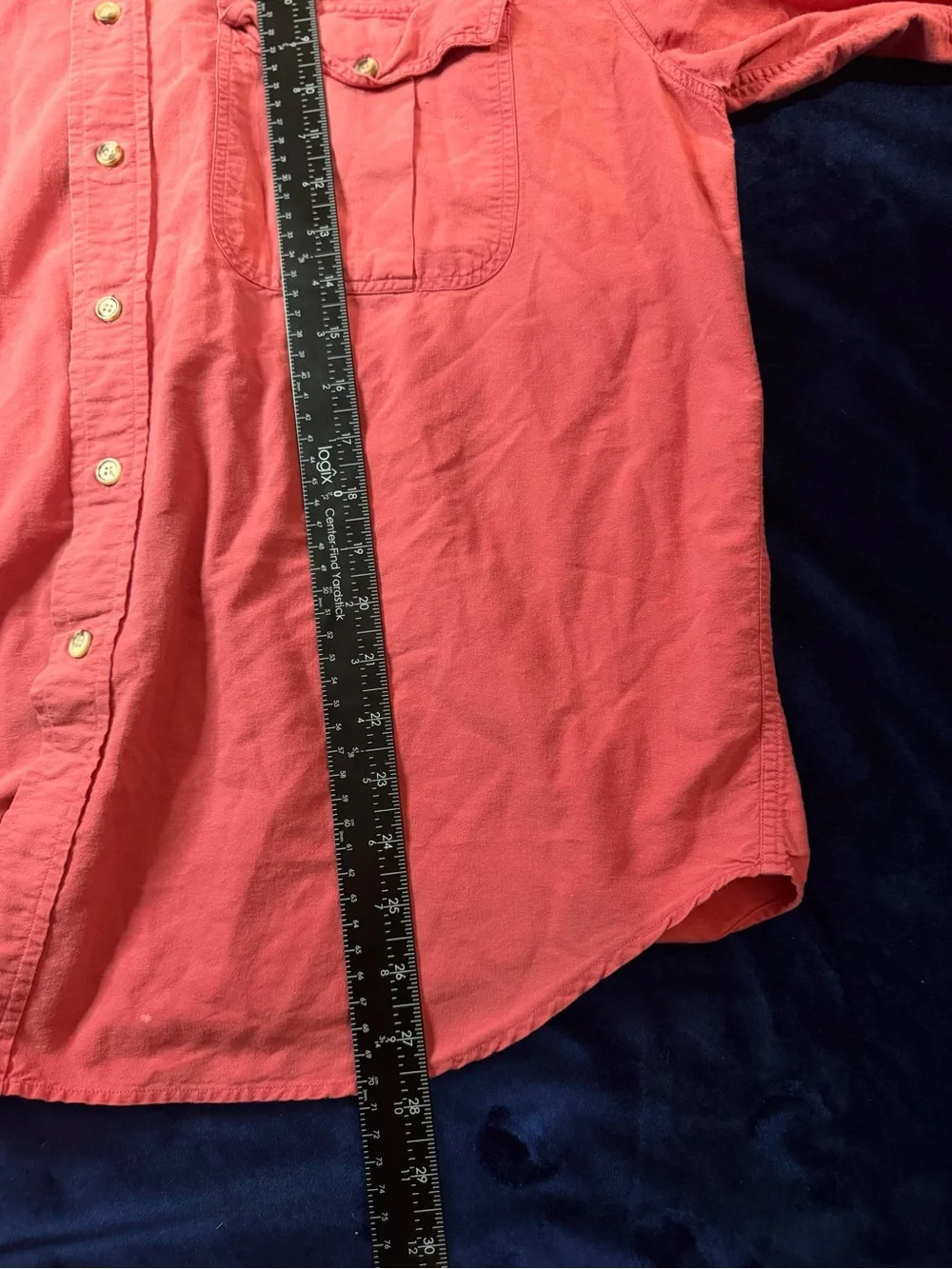 Rare ! VTG Banana Republic Mens Coral/Pink Button-Up Shirt Sz L 100% Cotton